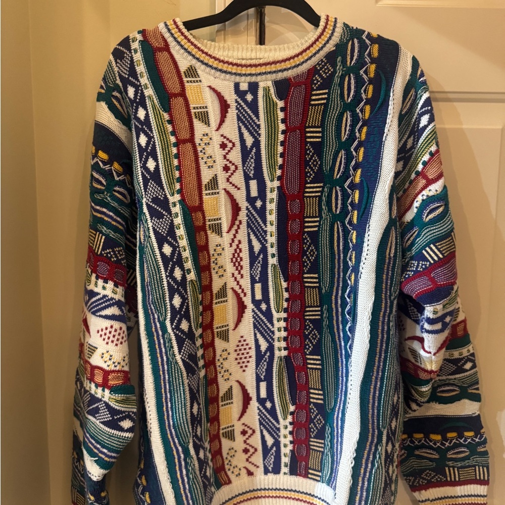 Cotton Traders Coogie Style Multicolor Patterned Men's‎ Sweater large